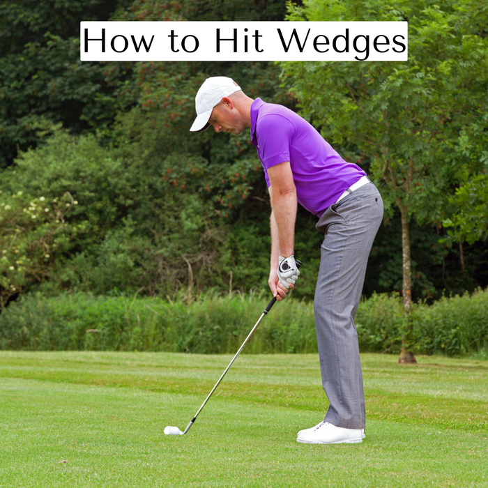 Man hitting a wedge shot on a golf course