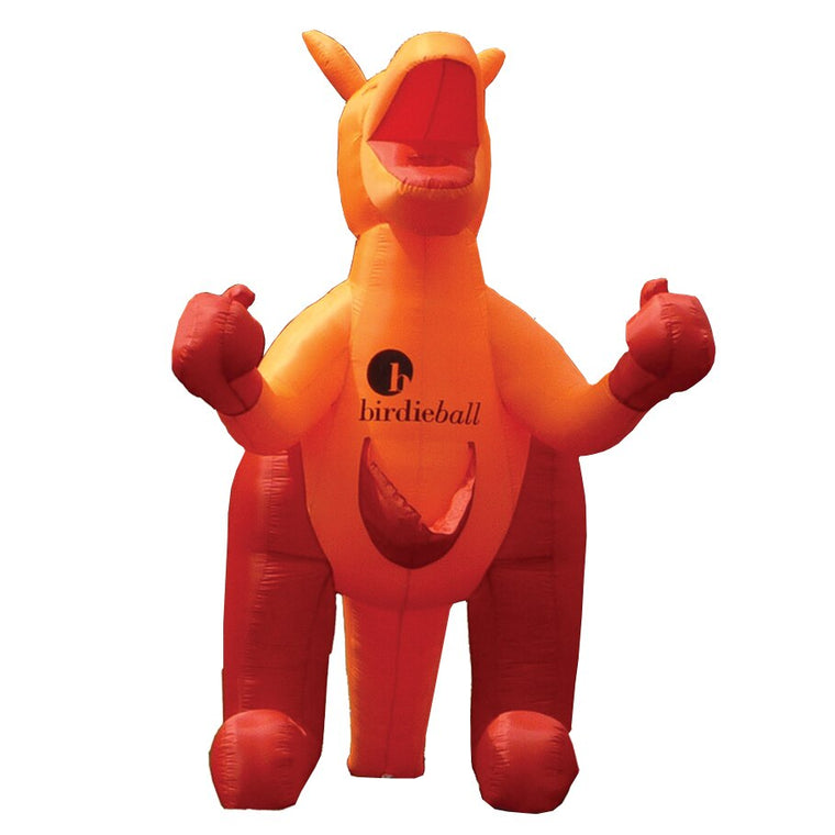 The Golfaroo is a large inflatable golf target by BirdieBall that stands upright with open arms and mouth on a white background—perfect for adding fun to any golf practice setup.